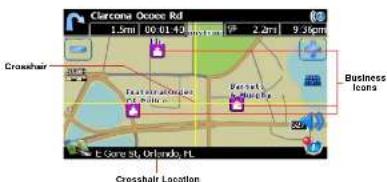 Clarcone Oceoo Rd 1.5m 00.01.43 pm 2.2m 9.36pm Crosshair Business Icons E Core St. Orlando, FL Crosshair Location