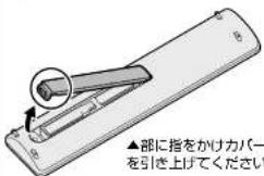 ▲部に指をかけカバー を引き上げてください
