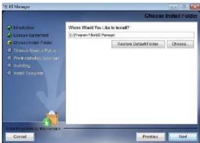 Choose Install Folder Where Would You Like to Install? C:\Program Files\NT Manager Restore Default Folder Choose... Import Properties by Microsoft Cancel Previous Next