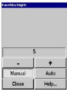 Panel Backlight 5 - + Manual Auto Close Help...