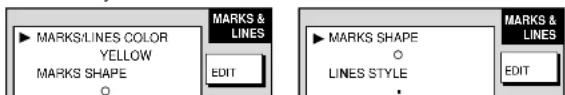MARKS & LINES MARKS/LINES COLOR YELLOW MARKS SHAPE EDIT MARKS SHAPE LINES STYLE MARKS & LINES EDIT