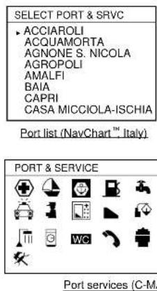 SELECT PORT & SRVC ▶ ACCIAROLI ACQUAMORTA AGNONE S. NICOLA AGROPOLI AMALFI BAIA CAPRI CASA MICCIOLA-ISCHIA Port list (NavChart™ Italy) PORT & SERVICE Port services (C-M)