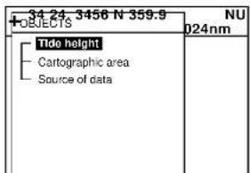 34 24 3456 N 359.9 NU OBJECTS 024nm Tide height Cartographic area Source of data