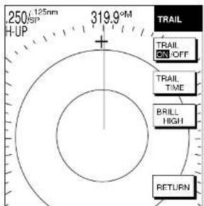 250/125mm H-UP 319.9°M TRAIL TRAIL ON OFF TRAIL TIME BRILL HIGH RETURN