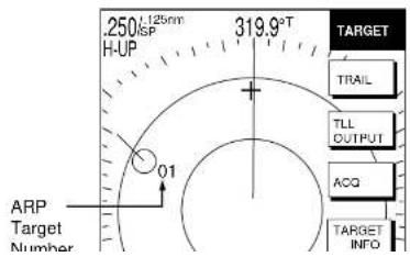 .250 L 125mm H-UP 319.9°T ARP Target Number 01 TARGET TRAIL TLL OUTPUT ACQ TARGET INFO