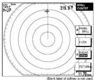 3mm 12kP H-UP 319.9" BRILL CONIST B PANEL BRILL HUCC D RADAR STAY RETURN + 11.70 nm (Blank label of softkey is not used)