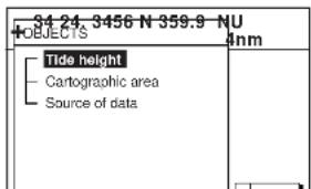 34 24 3456 N 359.9 NU + OBJECTS 4nm Tide height Cartographic area Source of data