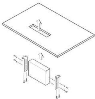 Technical diagram showing a mechanical assembly with labeled components and directional arrows indicating motion or force.