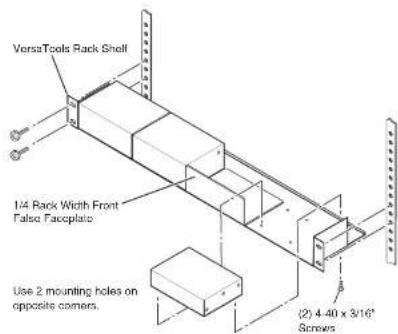 VersaTools Rack Shell 1/4 Rack Width Front False Facoplate Use 2 mounting holes on opposite comers. (2) 4.40 x 3/16" Screws