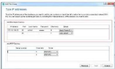 Scanned screenshot of a legacy Windows system dialog box for Type IP address settings, showing fields for IP address, name, and connection options.