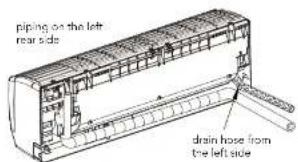piping on the left rear side drain hose from the left side