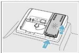 Diagram of a device with labeled parts and directional arrows indicating components