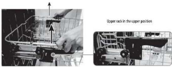 INSIGNIA NS-DWR2SS8 - Adjusting the upper rack - 1