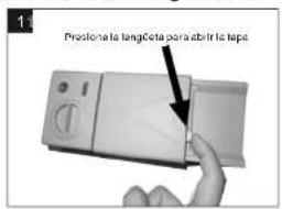 Proclona la langCeta para abrir la tape.