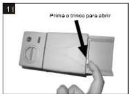 Prima o trinco para abrir