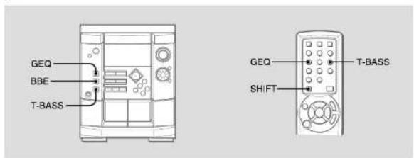 GEQ BBE T-BASS GEQ T-BASS SHIFT