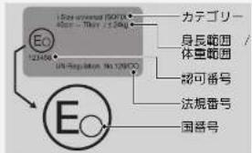 Eo 123400 Eo カテゴリー 身長範囲 / 体重範囲 認可番号 法規番号 国語号