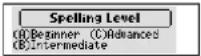 SEIKO ER6000 - - Selecting the Spellchecker level - 1