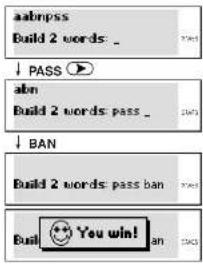 aabnpss Build 2 words: _ ↓ PASS ▶ abn Build 2 words: pass _ ↓ BAN Build 2 words: pass ban _ Build 😂 You win! an