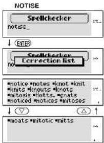 NOTISE Spellchecker notes... ↓ OR Spellchecker Correction list • notice notes • knot knit • limits notices • knots • mitosis hottis • magnets • noticed notices • motases ↓ ✓ △ • moats • mitotic matts