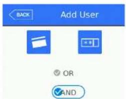 BACK Add User OR AND
