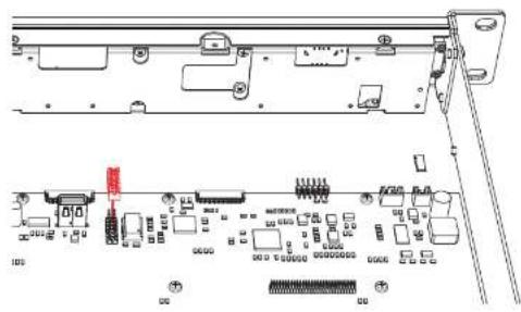 Technical diagram of a mechanical or electronic component with labeled parts and connectors