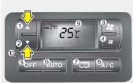 25℃ OFF AUTO A/C