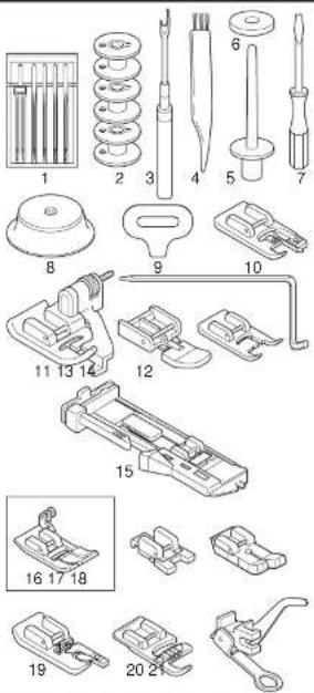 Exploded view diagram of mechanical parts with numbered labels for identification