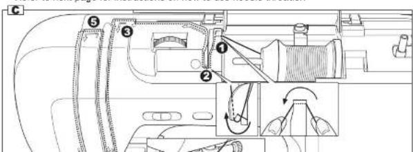 Technical diagram of a mechanical assembly with numbered components and directional arrows indicating motion or flow.