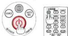 NEC ME401X - Press the (POWER) button on the projector cabinet or the POWER ON button on the remote control. - 1