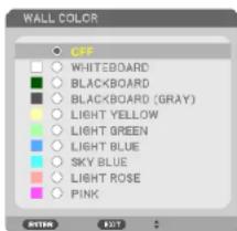 WALL COLOR ○ CEF ○ WHITEBOARD ● BLACKBOARD ● BLACKBOARD (GRAY) ● LIGHT YELLOW ● LIGHT GREEN ● LIGHT BLUE ● SKY BLUE ● LIGHT ROSE ● PINK ENTER EXIT