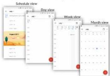 Schedule view Day view Week view Month view August 2017