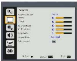 Screen Angle: 0° Phase: 0 Click: 0 at Position: 0 V Position: 0 Keyboard: 0 Projection: Normal Advanced: Select Color Text 3D