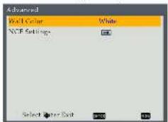 Advanced Wall Color White NCF Settings Select Other Cast 5x50 100