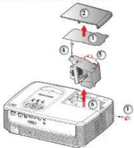 Diagram of an electronic device with numbered components and directional arrows indicating assembly or operation.