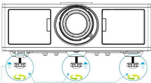 OPTOMA ZU500T - Adjusting the Projector's Height - 1