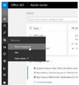 Office 365 Admin center Home Search users group settings or tools Users + Add a user Resources Search & support Help Public website of Update Feature New Office 365 admin centers New Feature Outlook Group on iPad User App New Feature Mobile Push Notifications for Or 10 inserted messages