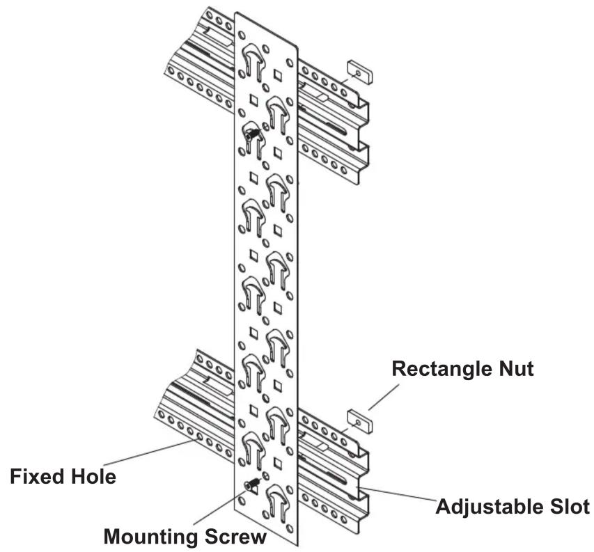 Rectangle Nut Fixed Hole Mounting Screw Adjustable Slot