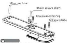 M6 screw tube 35mm square shaft Compressed Spring M5 screw tube