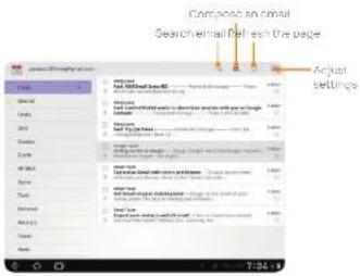 Compose an email Search email refresh the page. Adjust settings 7:34: