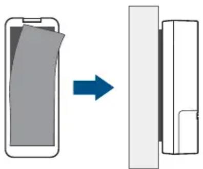 Diagram showing a smartphone being processed to form a device, with a blue arrow indicating the process.