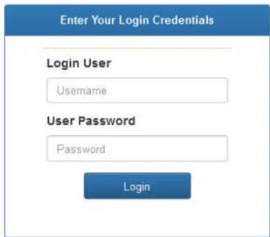 Enter Your Login Credentials Login User Username User Password Password Login