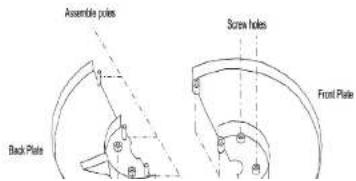 Assemble poles Back Plate Screw holes Front Plate