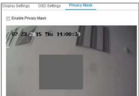 Display Settings OSD Settings Privacy Mask Enable Privacy Mask 07 23 2015 Thu 11:00:39
