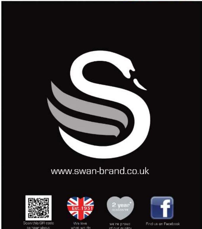www.swan-brand.co.uk Scan this QR code to hear about We love what we do 2 year FLOWSANCE we're proud of our quality Find us on Facebook