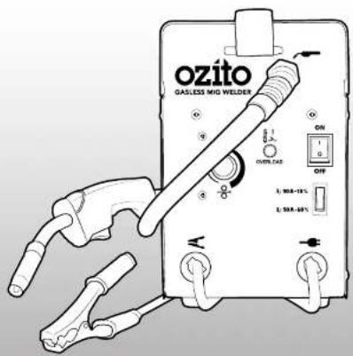 Ozito GASLESS MID WELDER ON OFF L 10A-10S L 50A-40S