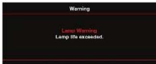 Warning Lamp Warning Lamp life exceeded.