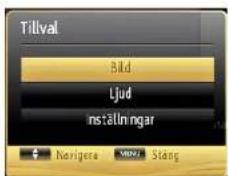 Tilval Bild Ljud inställningar Navigera MOPA Stäng