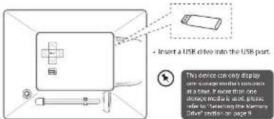 Insert a USB drive into the USB part. This device can only display are connected to various all times. The device contains drugs or modules, which please refer to "Selecting the Memory GPs" section on Page 9.