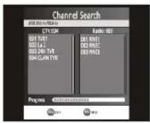 Channel Search AND MULTIPLE CITY 04 Radio 86 031 TEXT 032 LATT 033 24W TIVE 034 CLEAN TIVE 035 RARET 036 WINDI Progress Add to Cancel